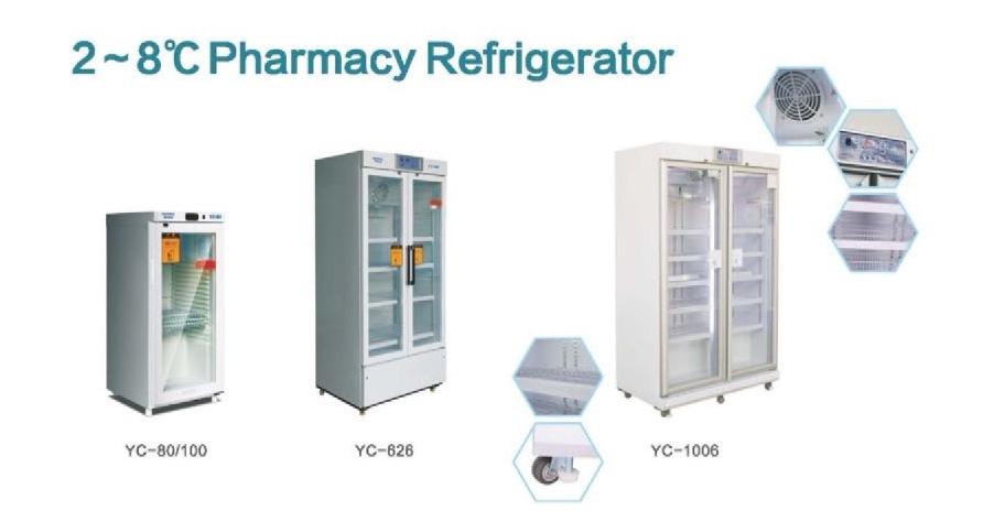 2-8℃ 1006L Forced Air Cooling System China Pharmacy Refrigerator