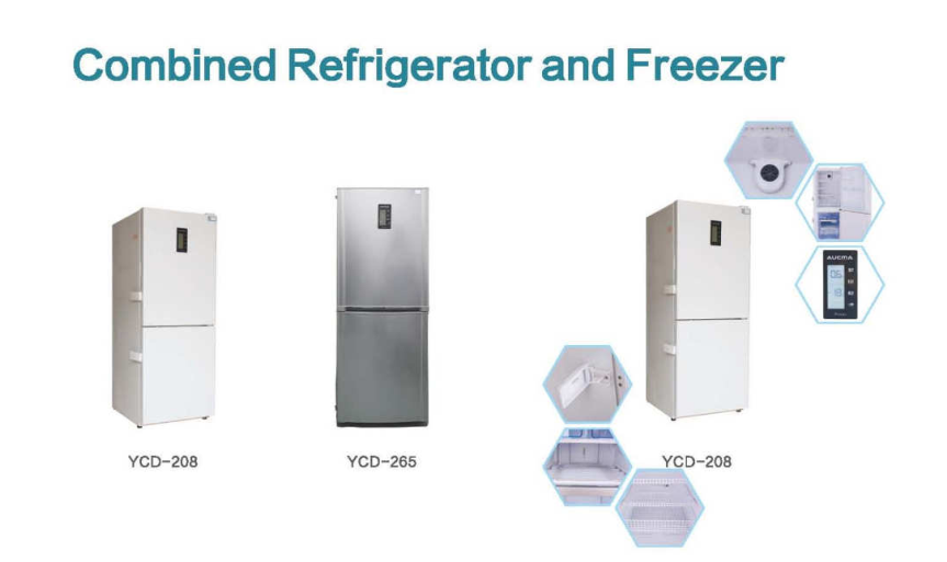 YCD-265, 100 Liter Freezer (-26~-10º C) , 165 Liters Refrigerator (2-8º C), Pharmacy Refrigerator with Freezer