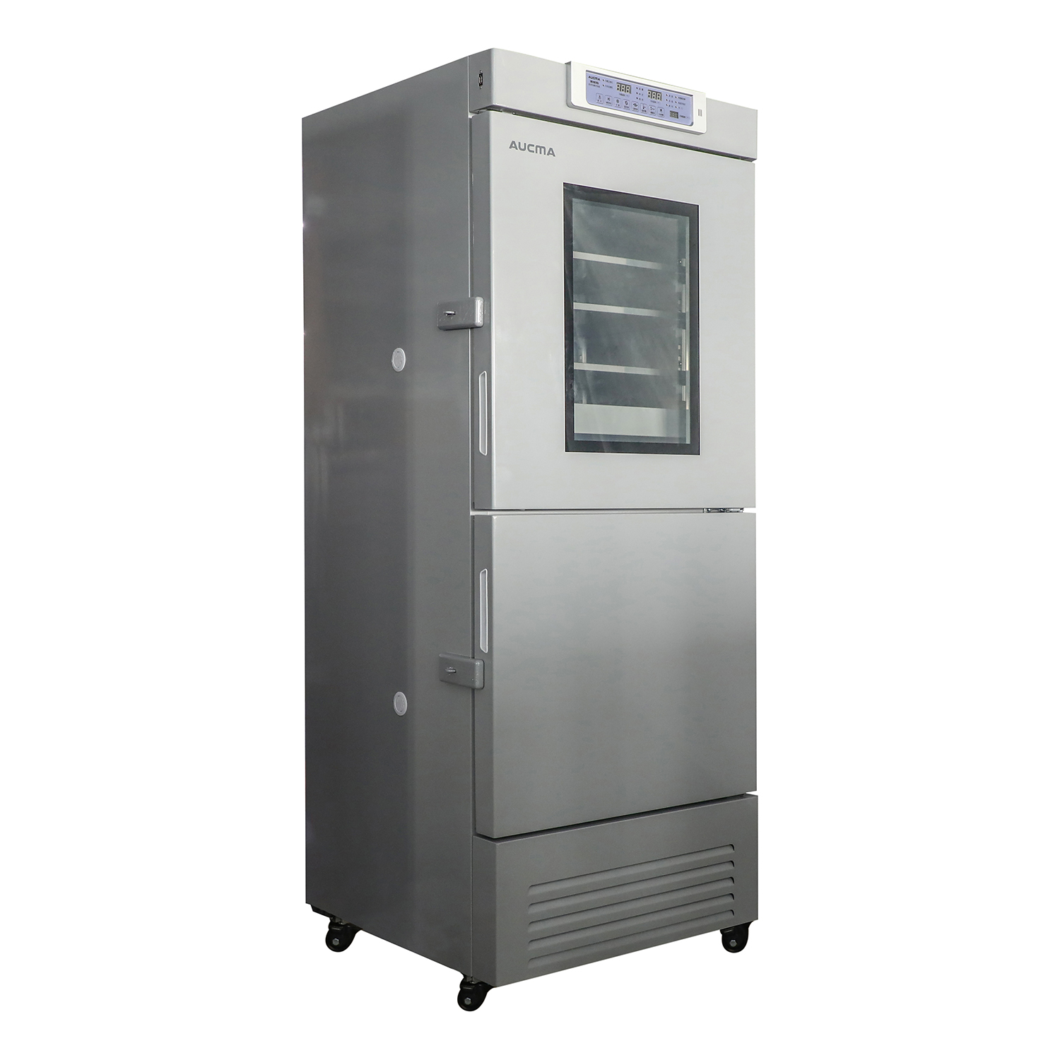 Medical grade vaccine freezer in a laboratory setting